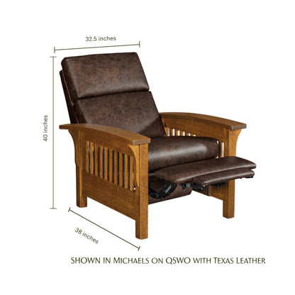 Prairie Mission Wood Arm Spindle Recliner