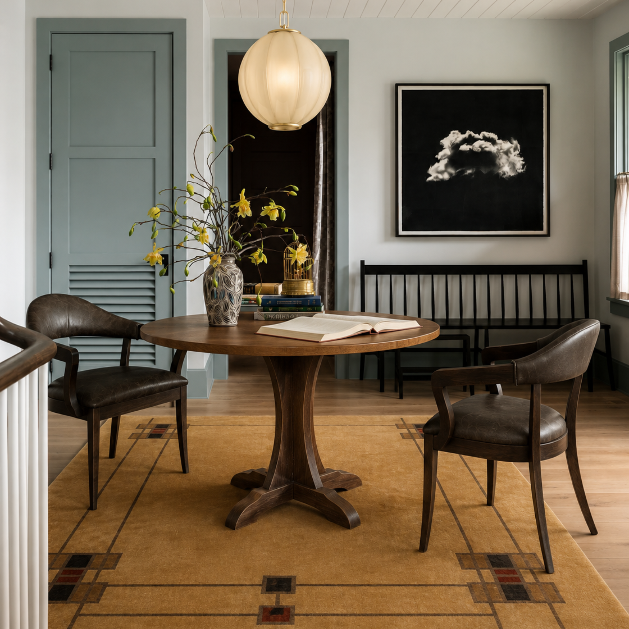 Prairie Border Hand Knotted Wool Rug
