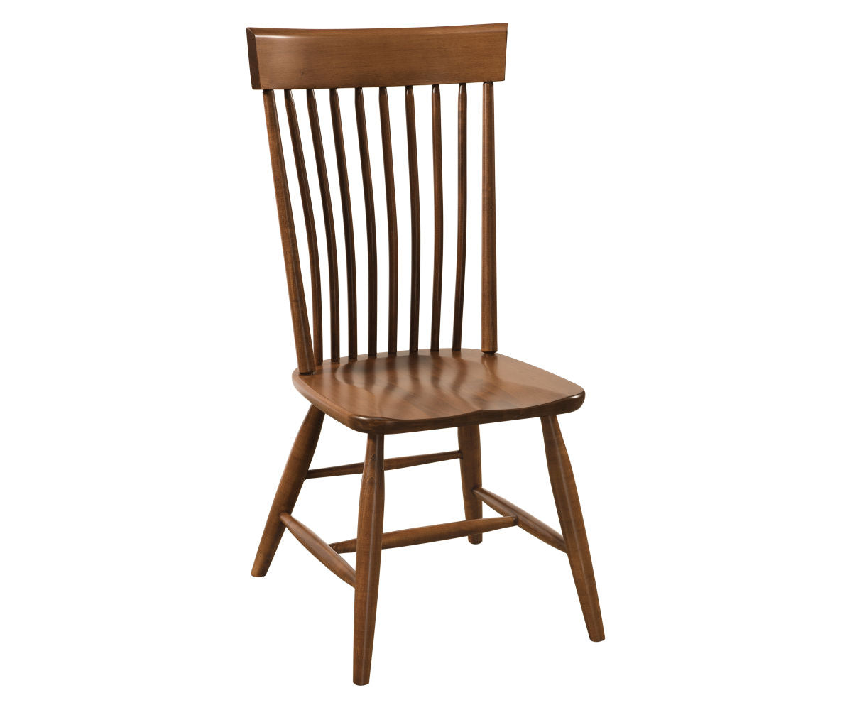 Albany Side Chair in walnut-finished solid hardwood with a spindle back design.
