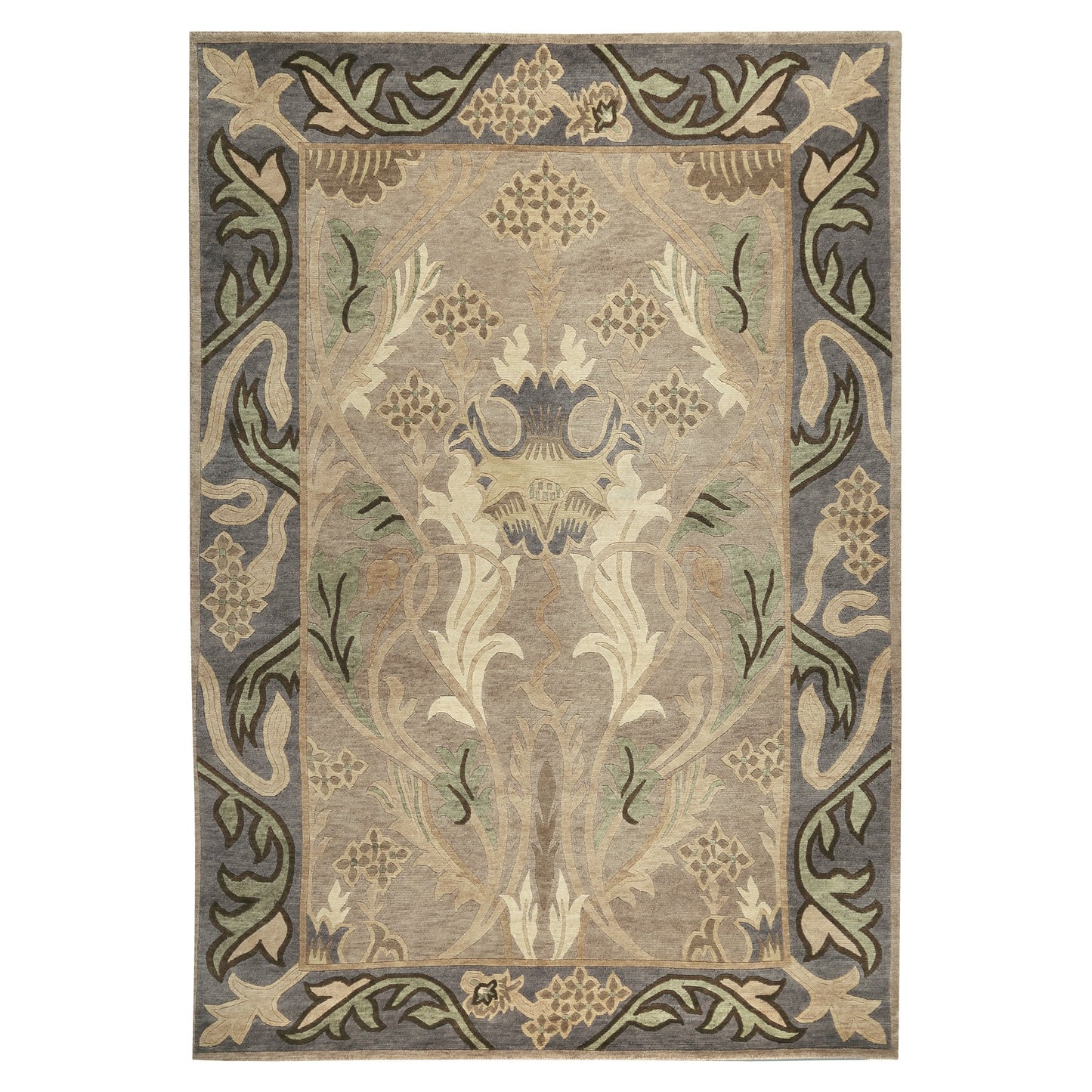 Morris Garden Stickley  Wool Rug- Silver