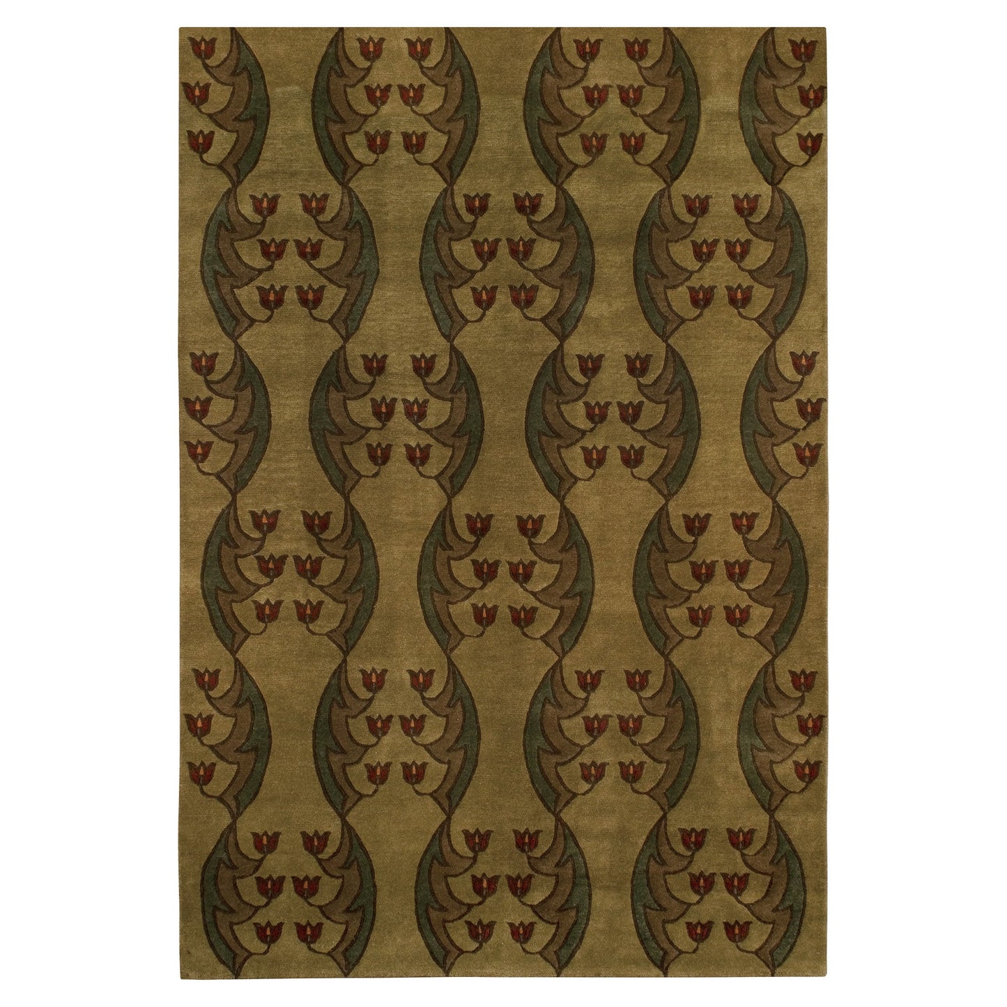 Craftsman Tulip Stickley  Wool Rug