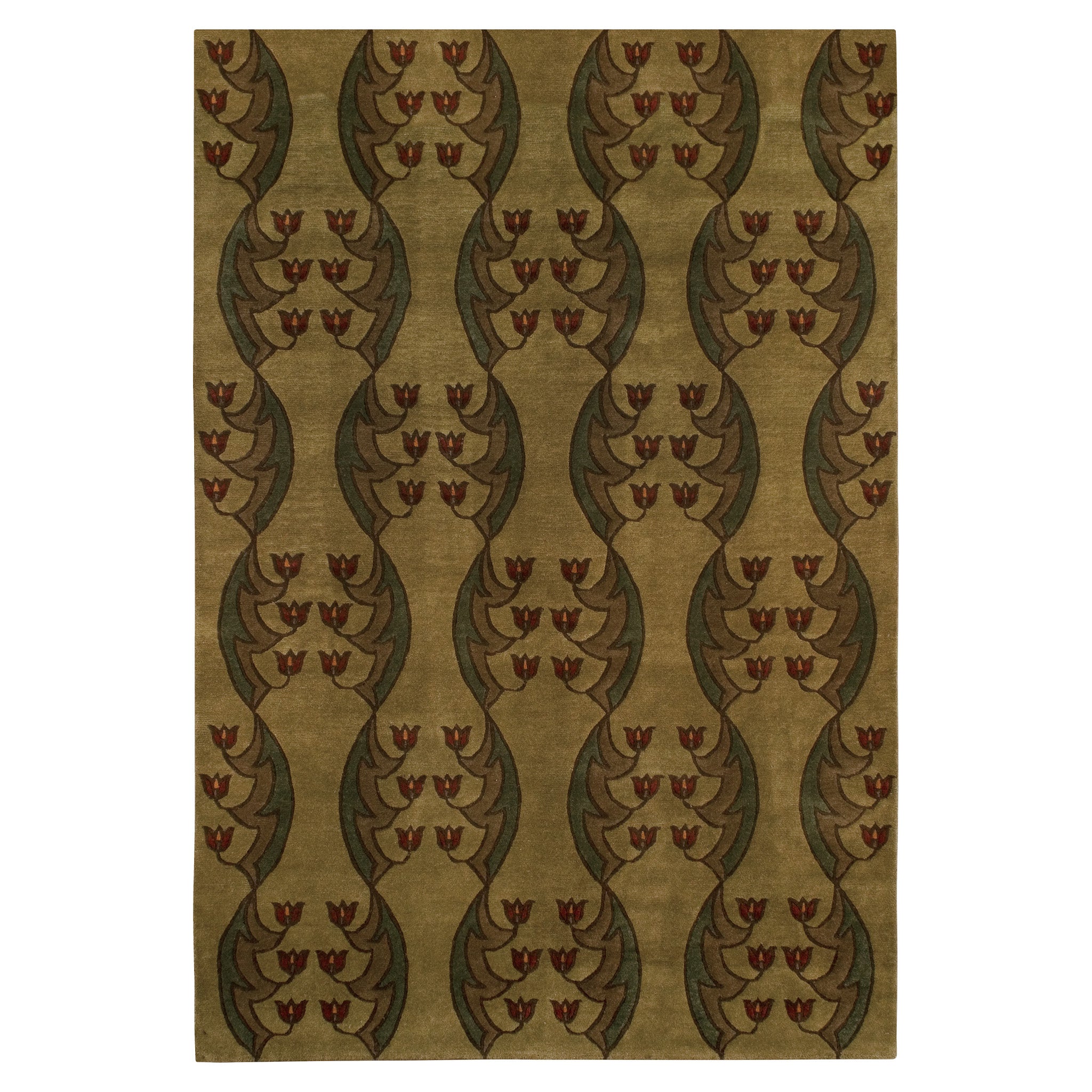 Craftsman Tulip Stickley  Wool Rug