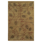 Falling Leaves Stickley wool rug in warm earth tones with botanical leaf and vine motifs.