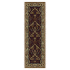 Bungalow Garden Stickley wool runner rug with burgundy and gold Arts and Crafts floral design