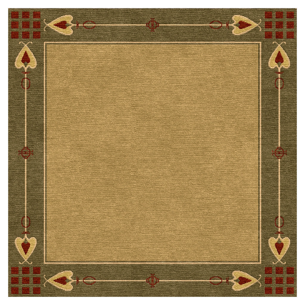 Highland Park Stickley  Wool Rug- Green
