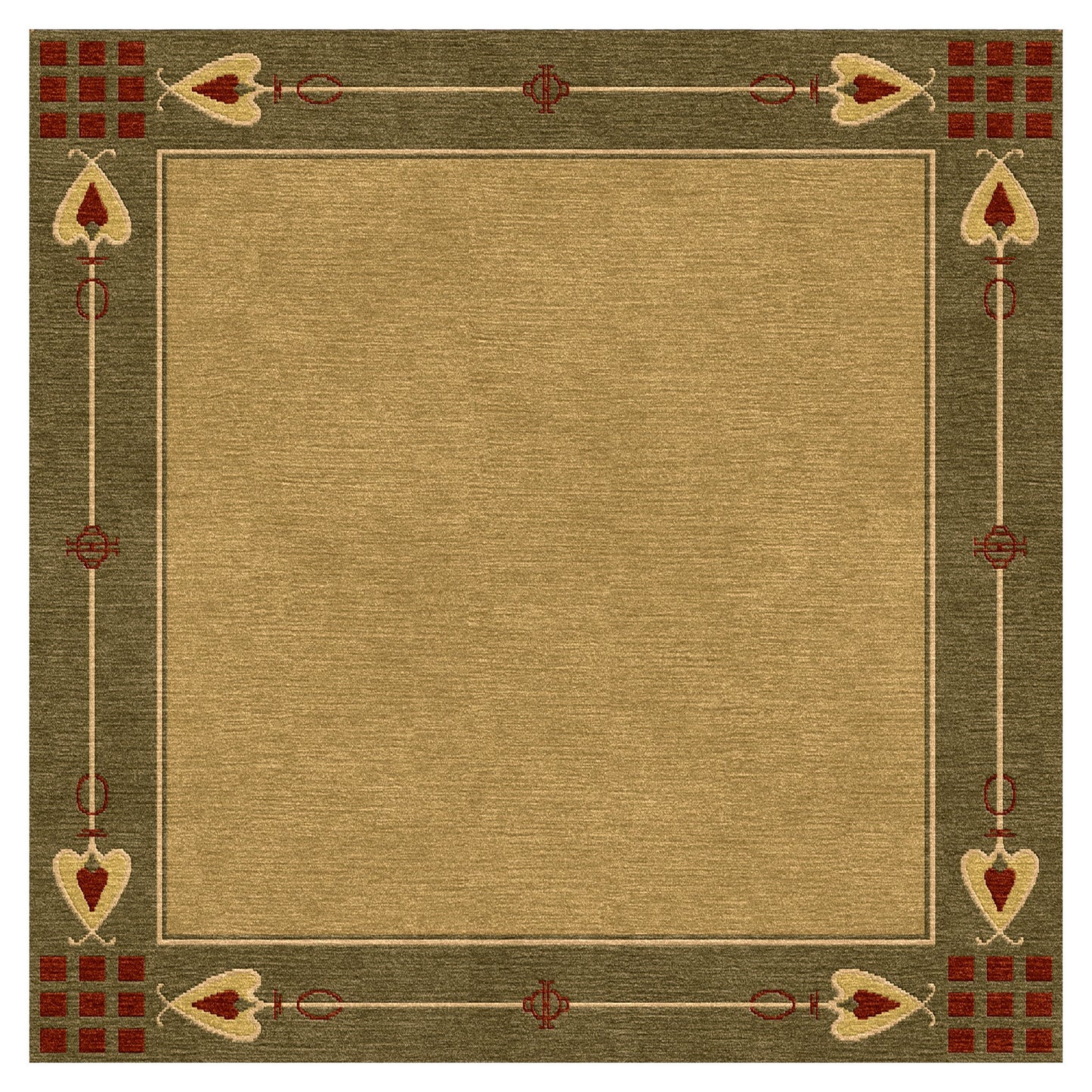 Highland Park Stickley  Wool Rug- Green