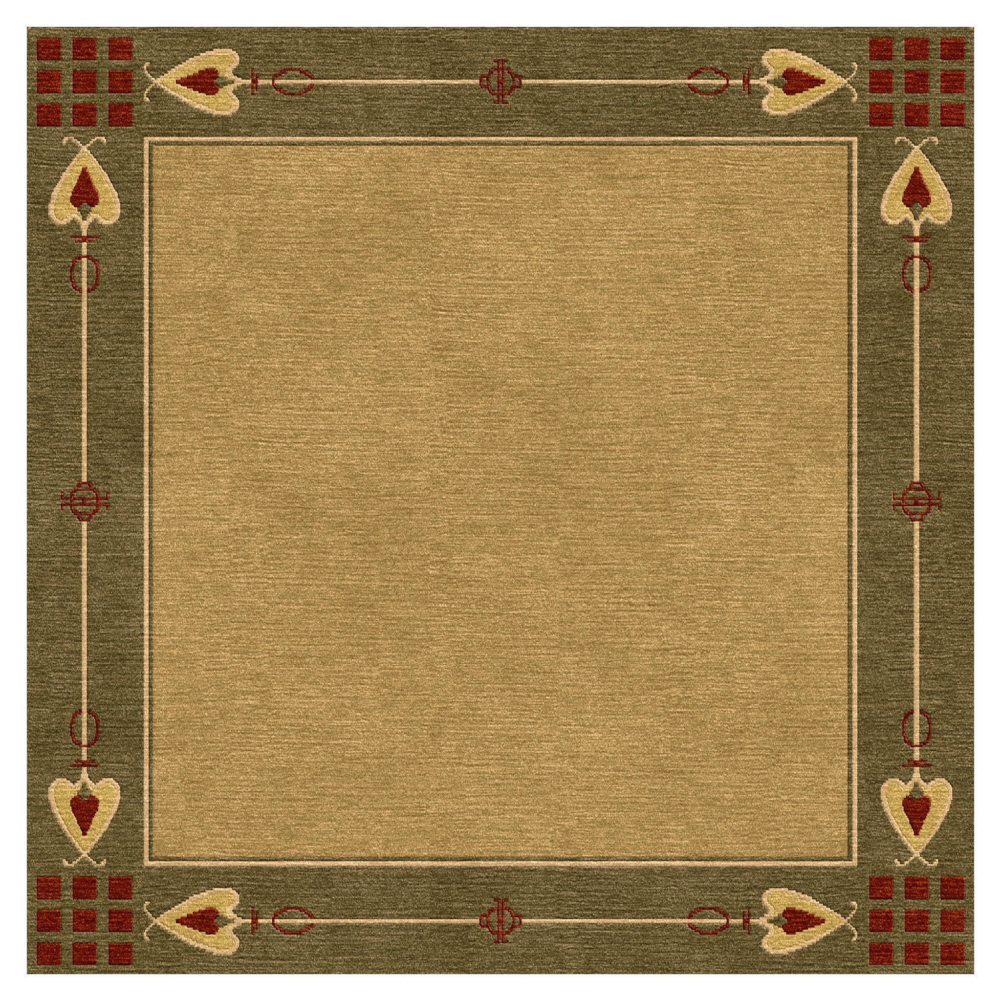 Highland Park Stickley  Wool Rug- Green