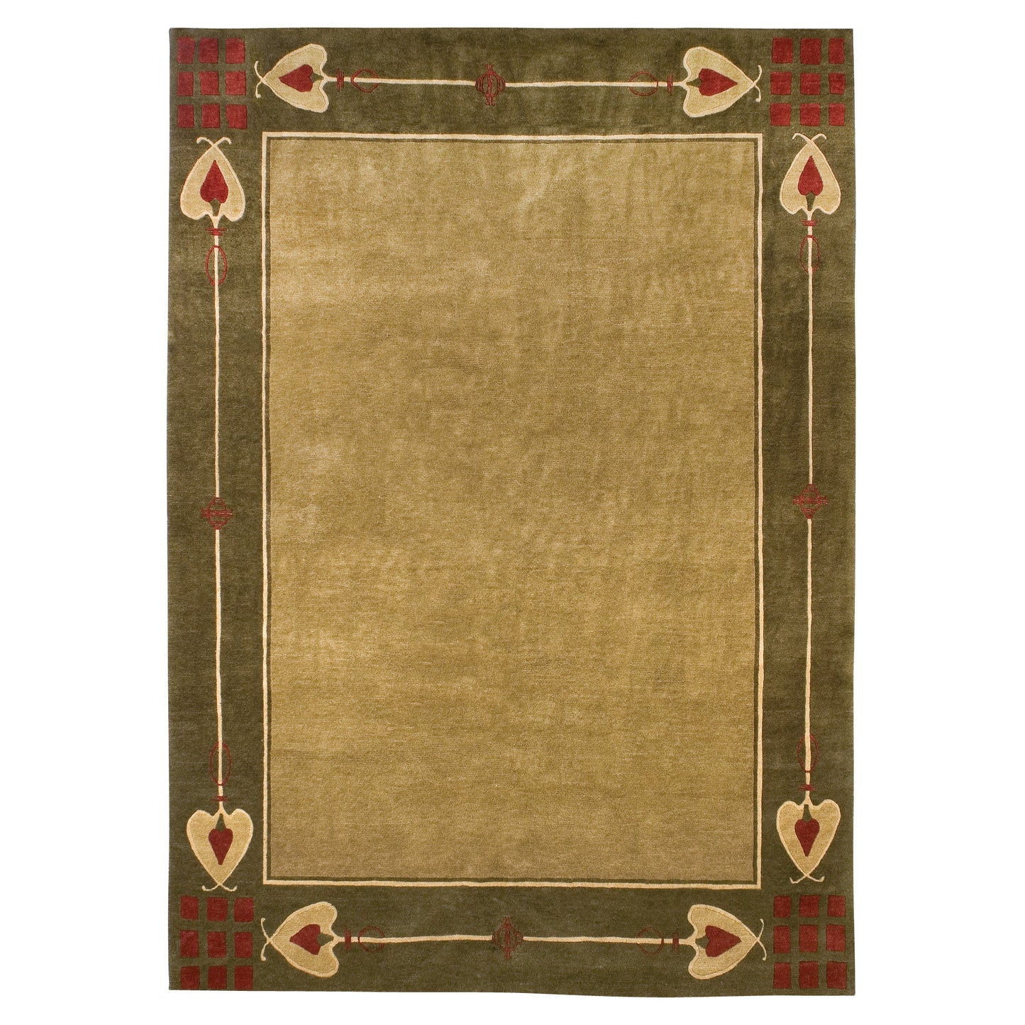 Highland Park Stickley  Wool Rug- Green