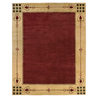 Highland Park Stickley  Wool Rug- Red