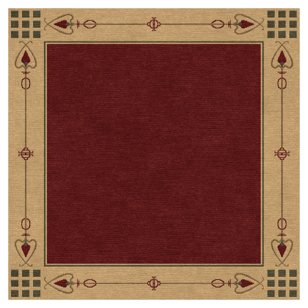 Highland Park Stickley  Wool Rug- Red