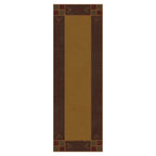 Paradise Valley Stickley wool runner rug in gold and brown with Arts and Crafts style borders