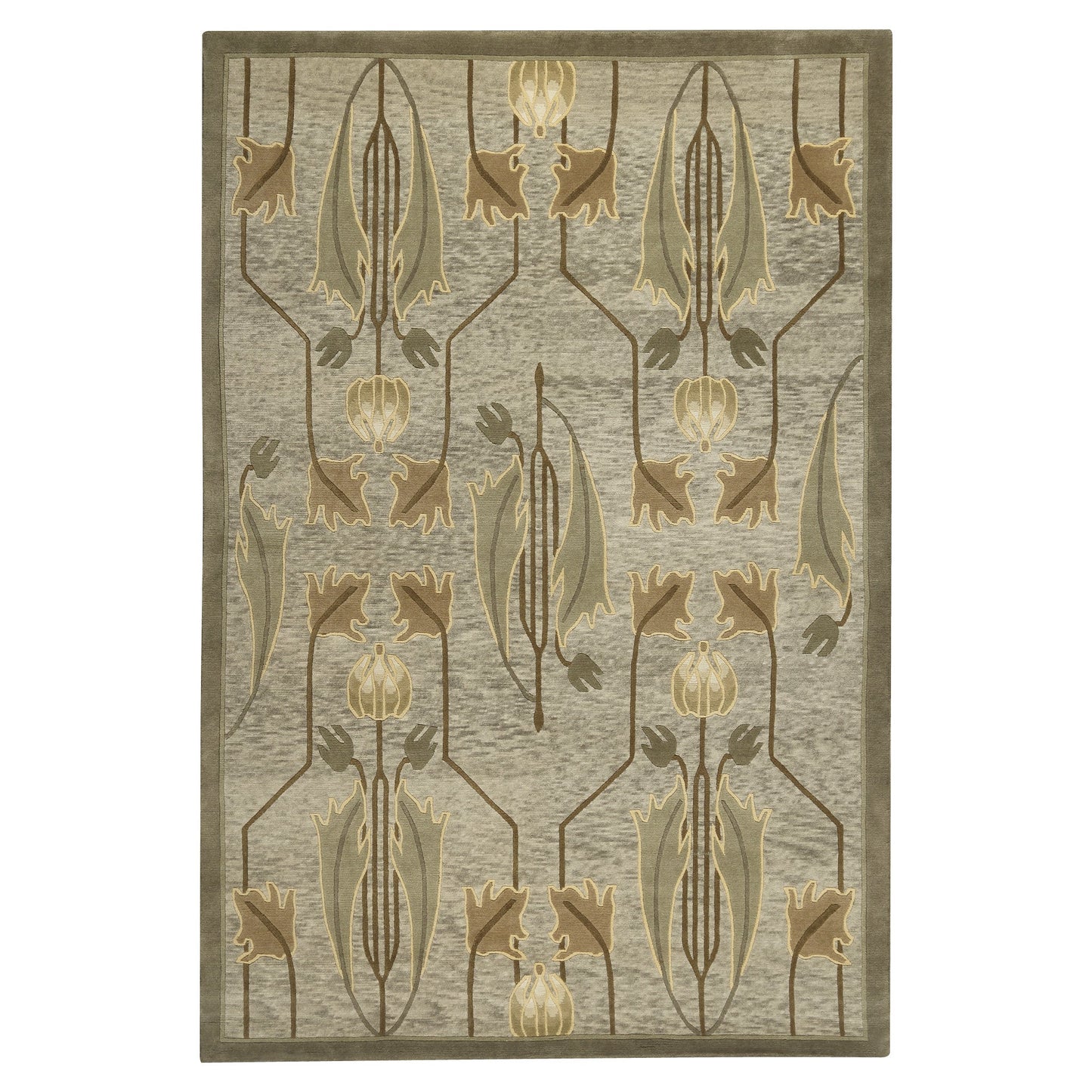 Rennie Tulip Stickley  Wool Rug- Sage
