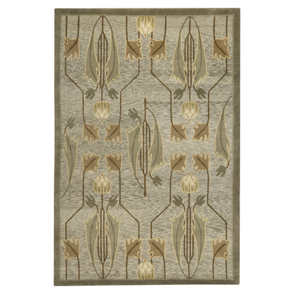Rennie Tulip Stickley  Wool Rug- Sage