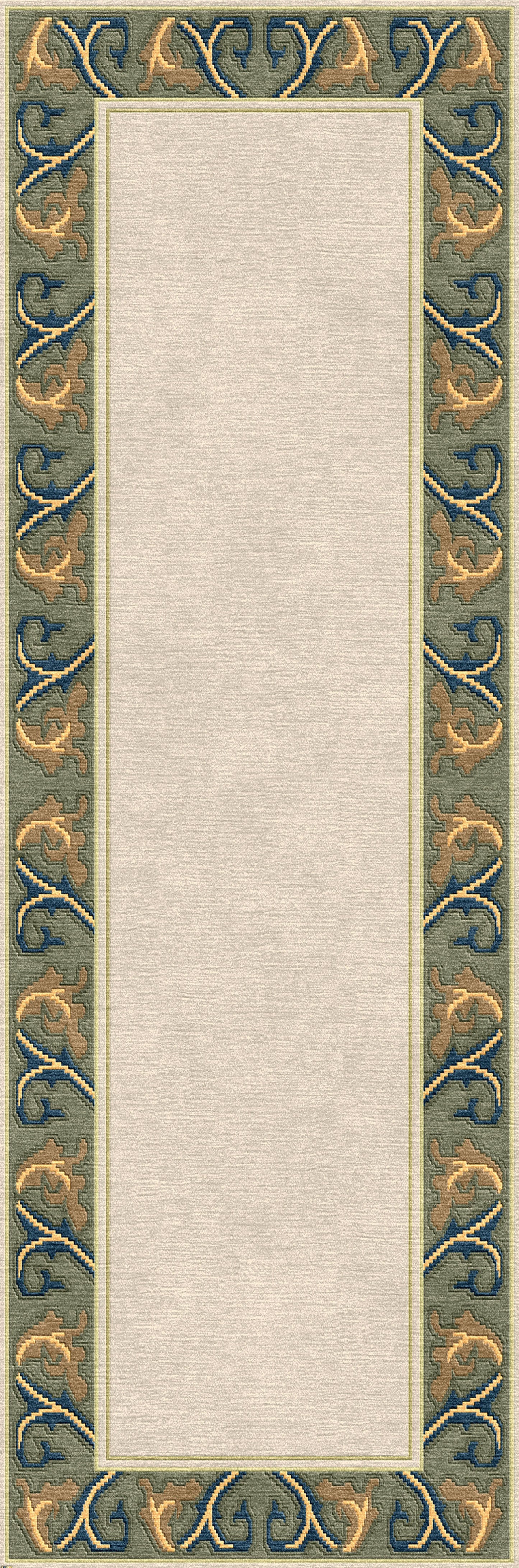 Voysey Cream Border Stickley  Wool Rug