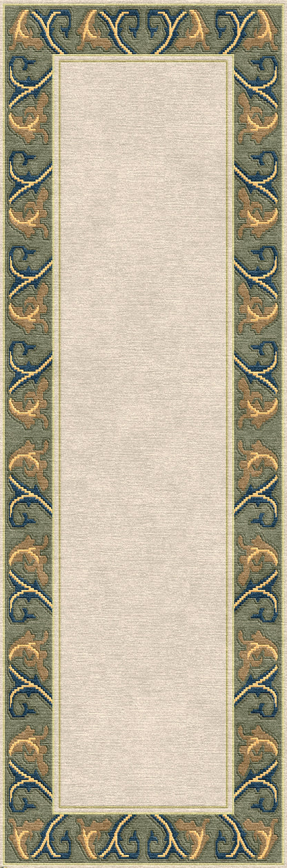 Voysey Cream Border Stickley  Wool Rug
