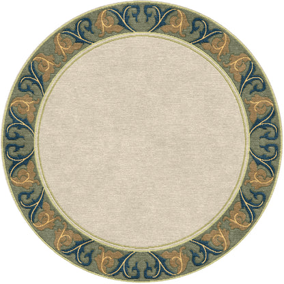 Voysey Cream Border Stickley  Wool Rug