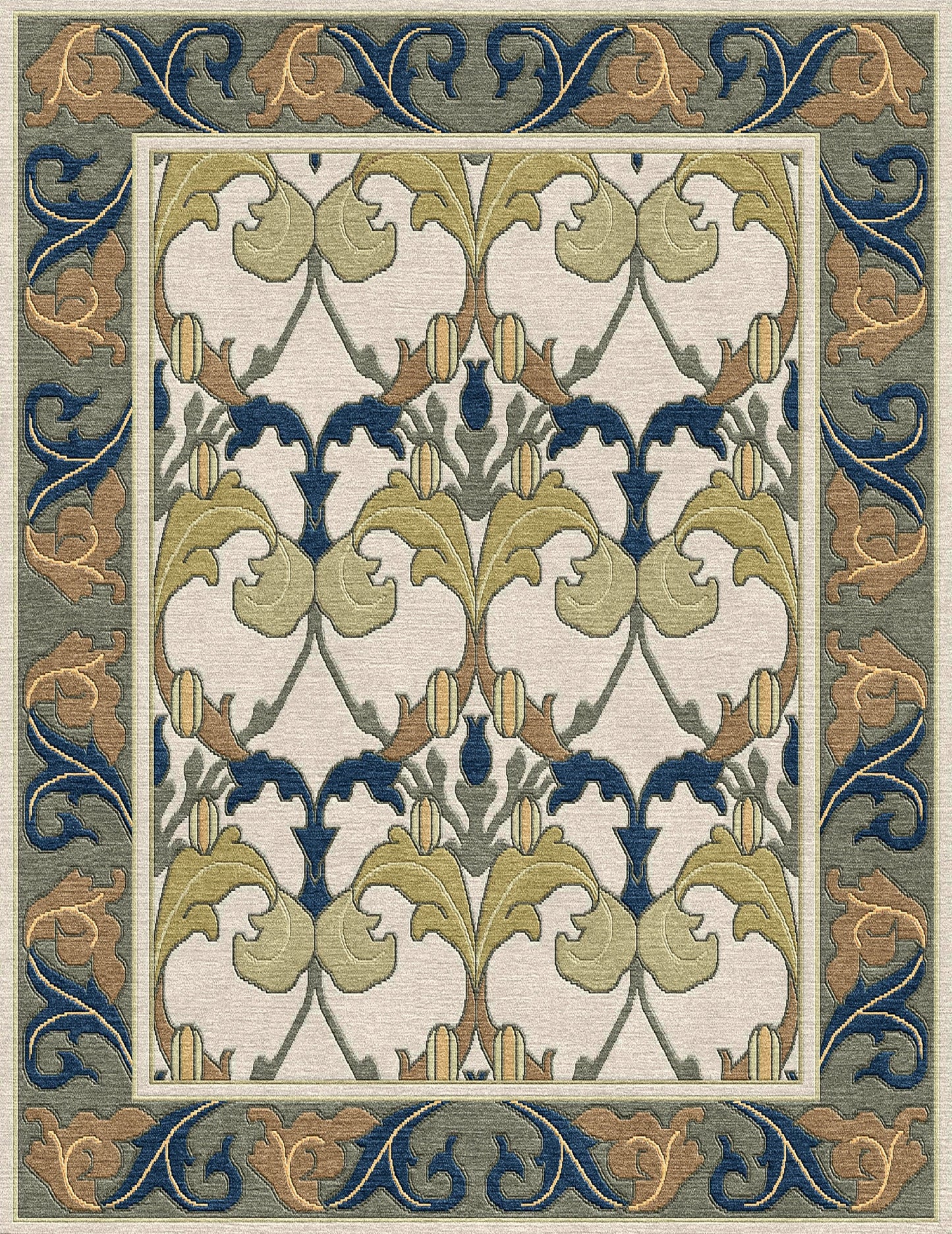 Voysey Botanical Stickley  Wool Rug