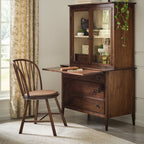 Line Dance Stickley wool rug with copper bamboo silk lines on a heathered oatmeal background.