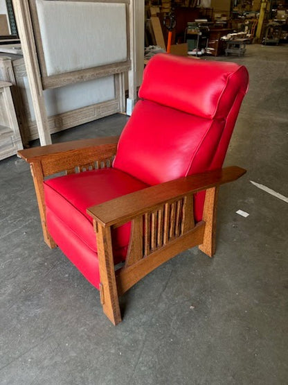 Clearance- Red Leather Bungalow Recliner