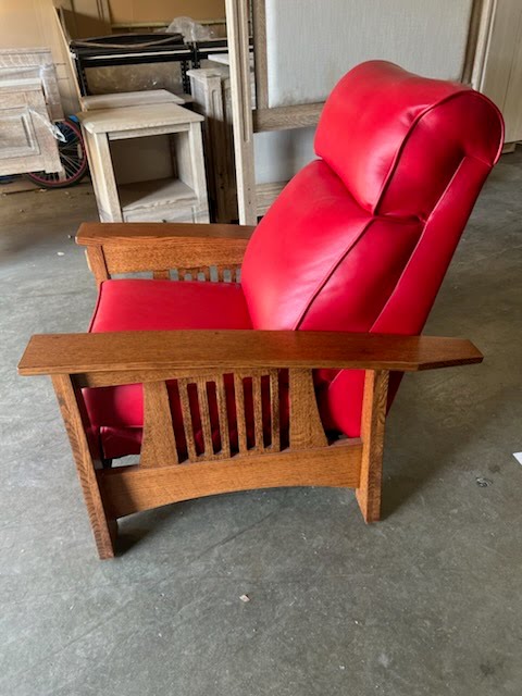 Clearance- Red Leather Bungalow Recliner