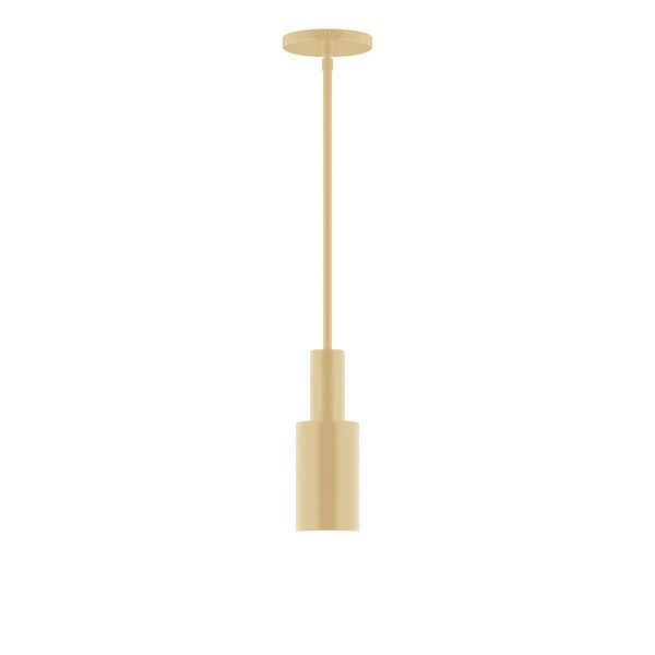 Stack Cylinder Pendant light in a muted gold finish with a modern geometric design.