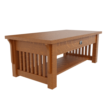 Prairie Mission Spindle Coffee Table with Drawer