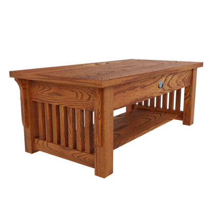 Prairie Mission Spindle Coffee Table with Drawer