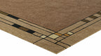 Prairie Spring hand-tufted wool rug in brown with a geometric border design