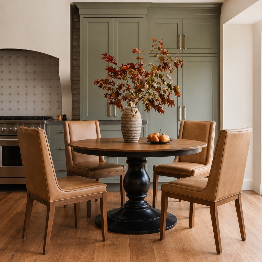 St Charles Traditional Round Table With Leaves