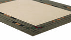 Prairie Summer hand-tufted wool rug with beige center and geometric green border
