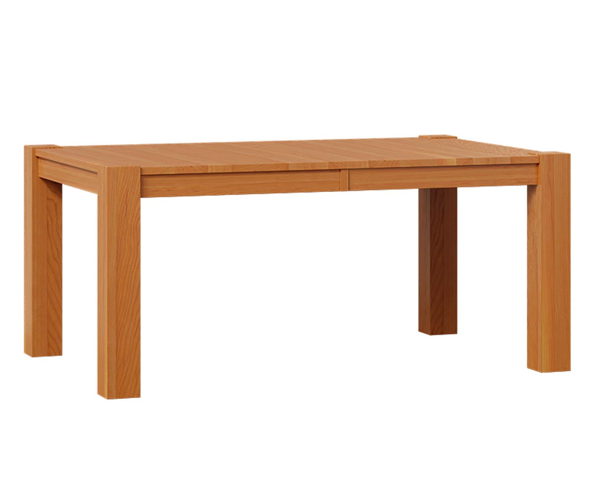 Catalina solid wood dining table with chunky legs in a warm, natural finish.