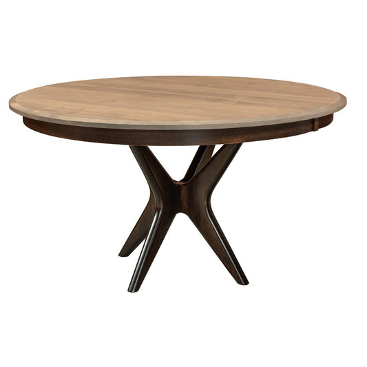 West Newton Midcentury Round Table-Solid Top