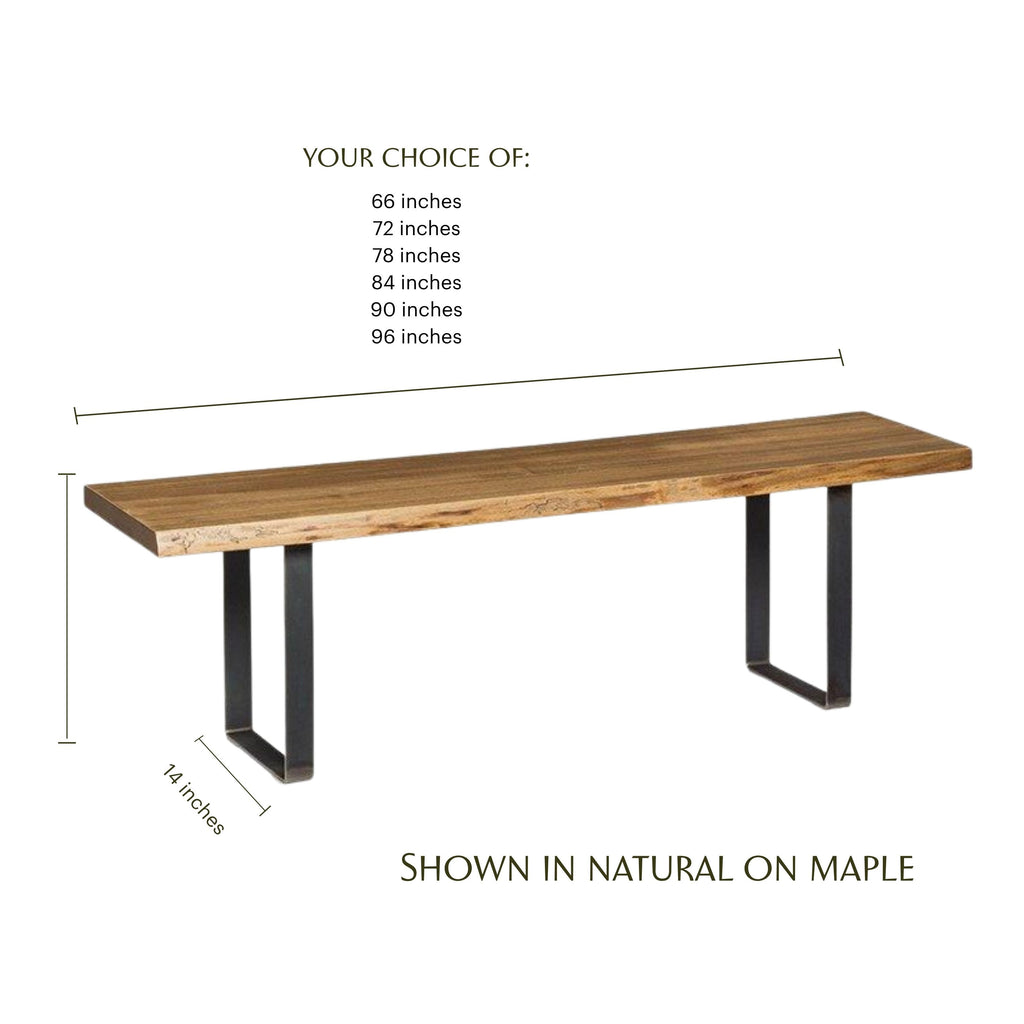 Build Your Own Live Edge Dining Bench- Wormy Maple