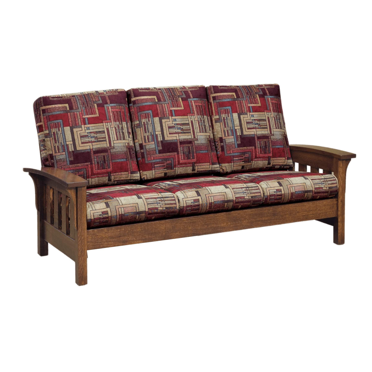 Bent Arm Wood Sofa