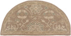 Julian Sand hand-tufted wool half-circle rug with a beige and sage green floral design