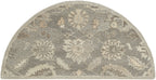 Rubicon Oyster half-round wool rug with taupe and ivory floral patterns