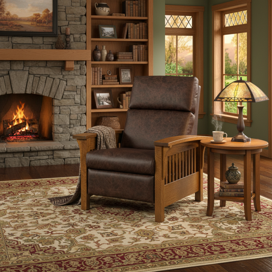 Prairie Mission Wood Arm Spindle Recliner