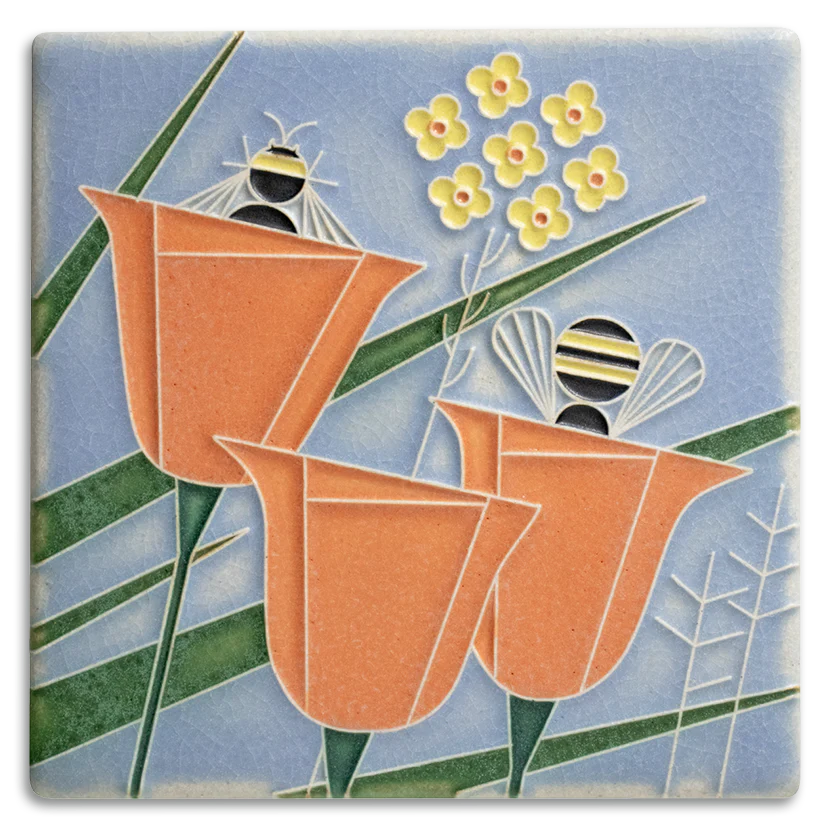 Coming and Going Motawi art tile- 6x6