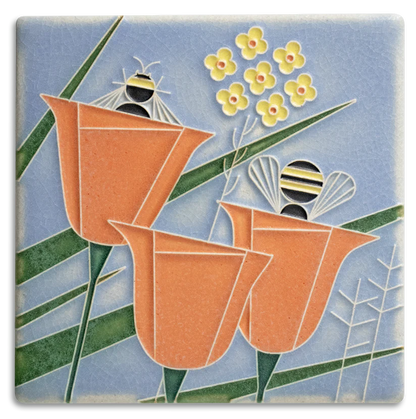 Coming and Going Motawi art tile- 6x6