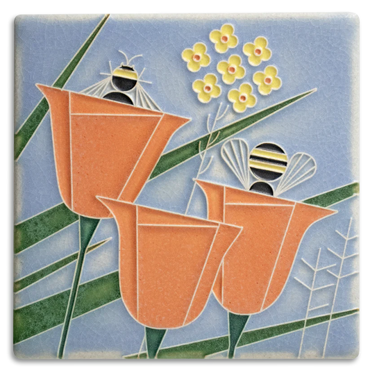 Coming and Going Motawi art tile- 6x6