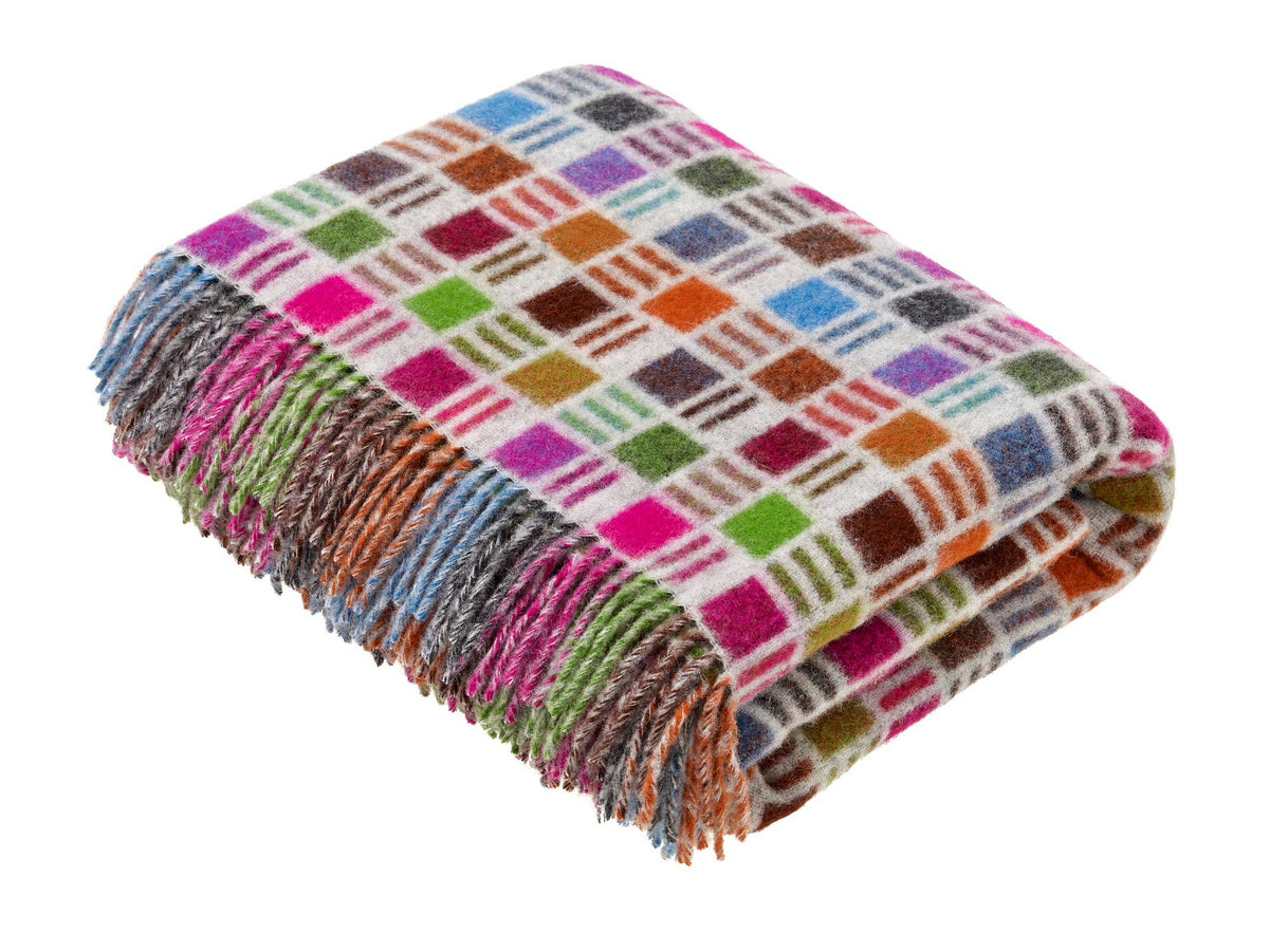 Ribbon Multi-Beige Merino Lambswool Throw