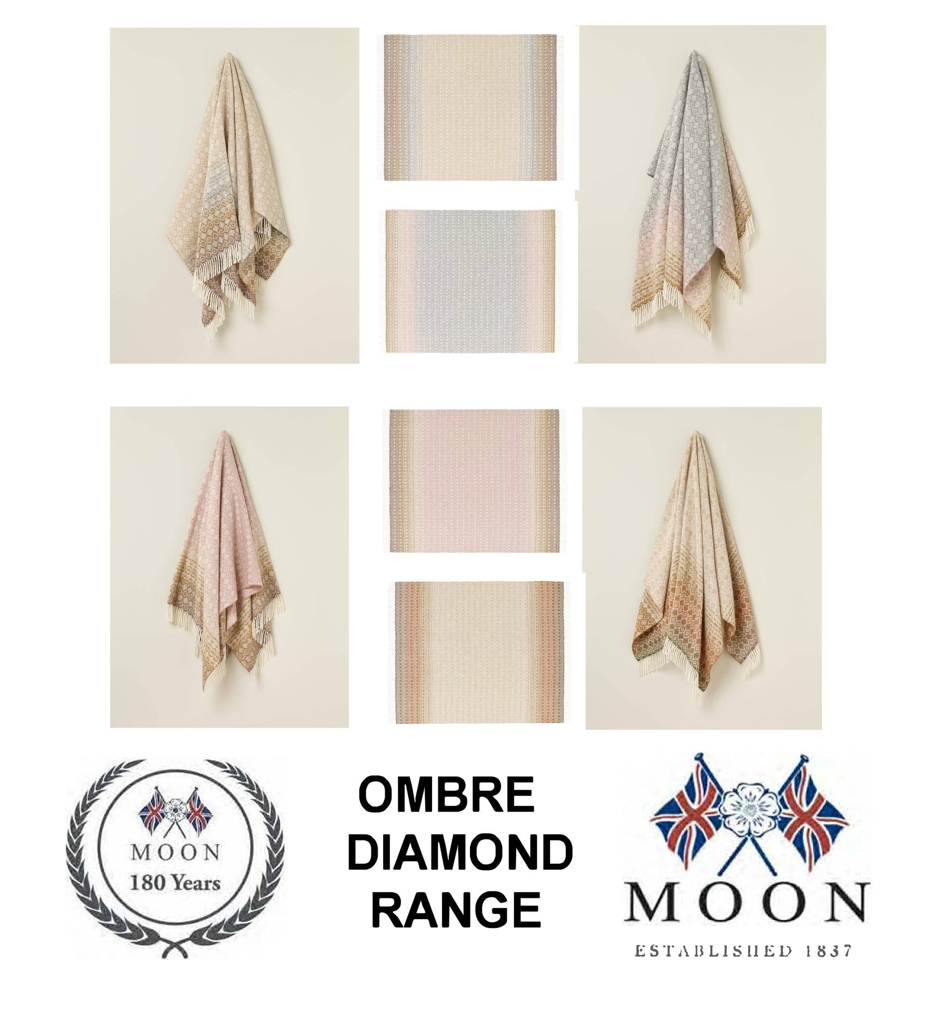 Ombre Diamond Range  Merino Lambswool Throw