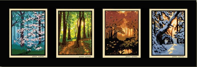 Laura Wilder Woods Four Seasons Horizontal Print Set