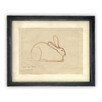 Vintage Framed Canvas Rabbit Art