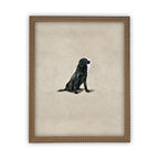 Vintage Framed Canvas Dog Art for Nursery
