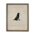 Vintage Framed Canvas Dog Art for Nursery
