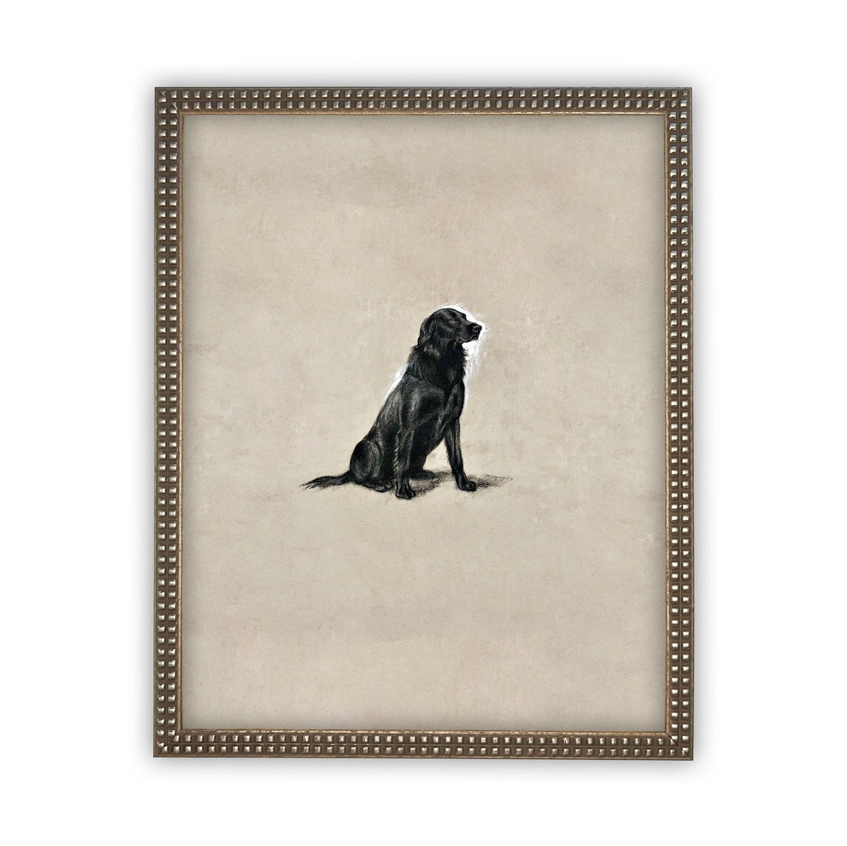 Vintage Framed Canvas Dog Art for Nursery