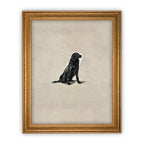 Vintage Framed Canvas Dog Art for Nursery