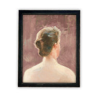 Vintage Framed Canvas Pink Portrait of a Woman