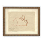 Vintage Framed Canvas Rabbit Art